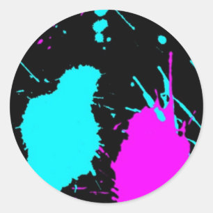 Paint Splat- Light Blue/ Light Purple Classic Round Sticker