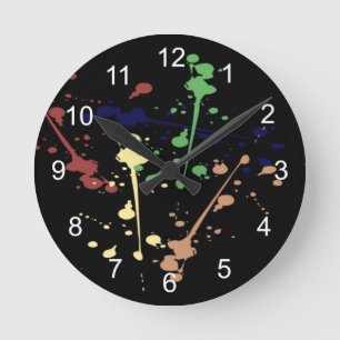 Paint Splat Round Clock
