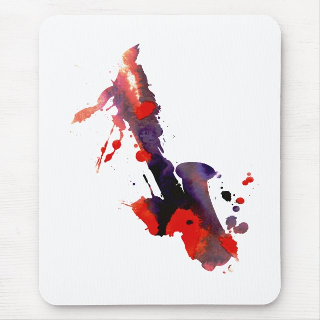 Paint Splat Saxophone Mouse Pad (Front)
