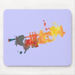 Paint Splat Trumpet Mouse Pad