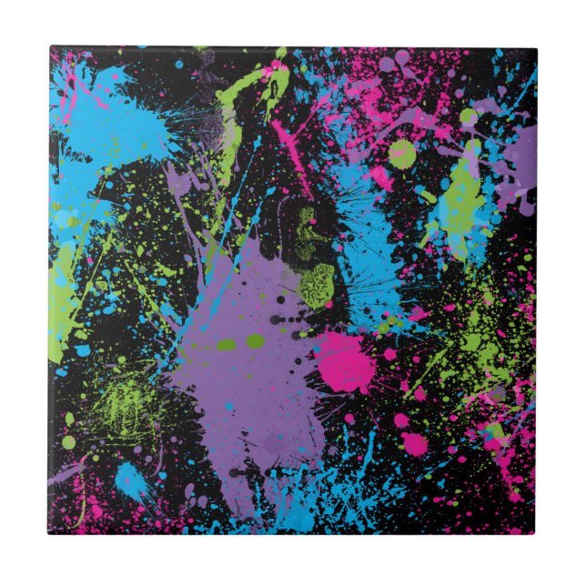 Paint Splater Ceramic Tile (Front)