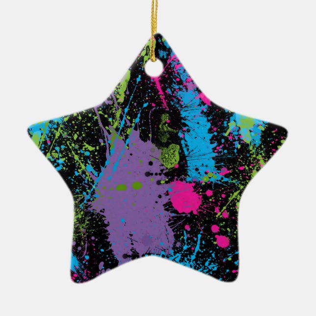 Paint Splater Ceramic Tree Decoration (Front)
