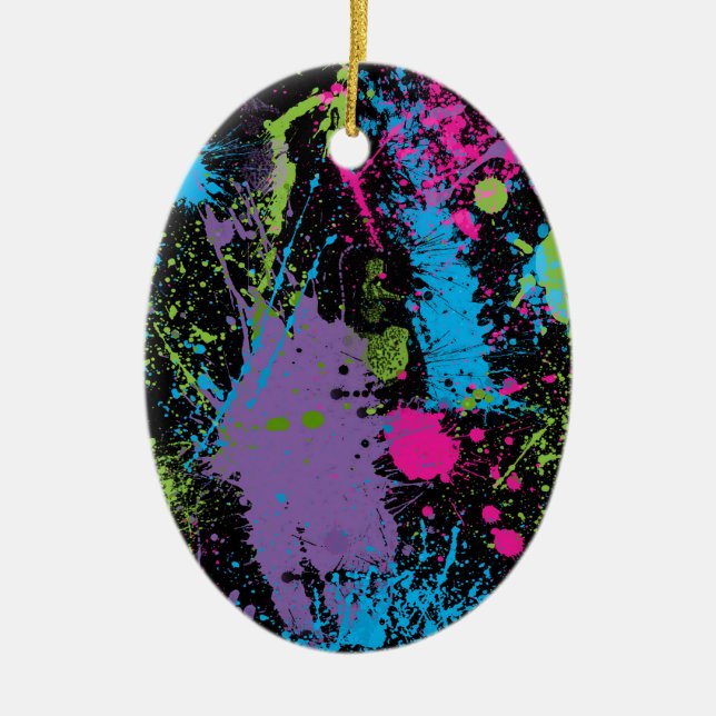 Paint Splater Ceramic Tree Decoration (Front)