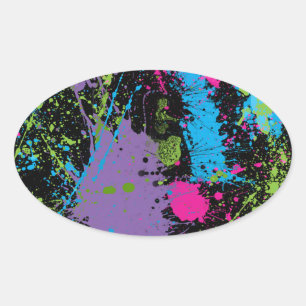 Paint Splater Oval Sticker