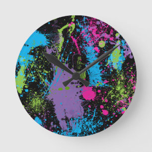 Paint Splater Round Clock