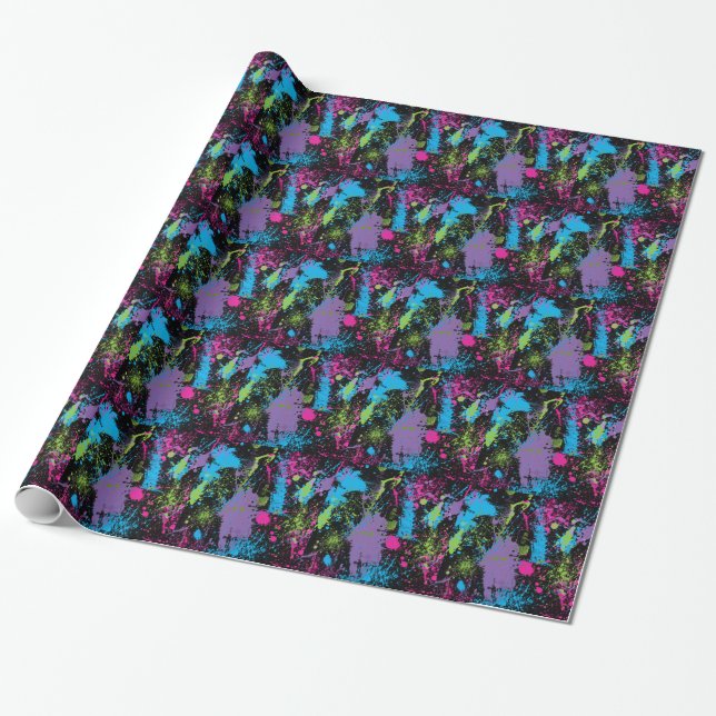 Paint Splater Wrapping Paper (Unrolled)