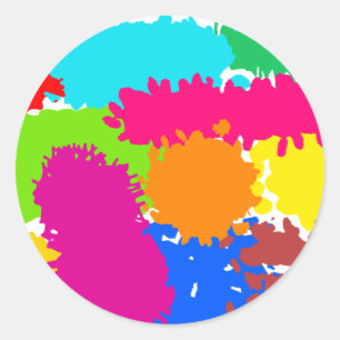 Paint Splats Classic Round Sticker