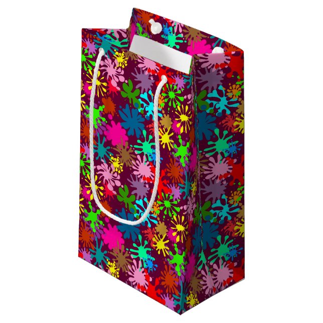 Paint Splats Customisable Small Gift Bag (Front Angled)