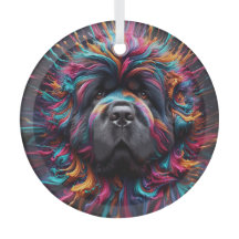 Paint Splatter 2026 Newf Glass Ornament