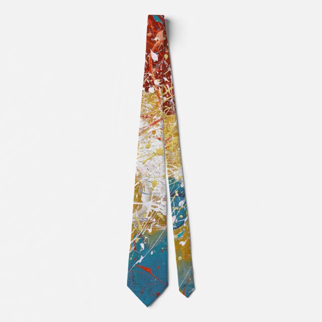 paint splatter abstract design tie (Front)