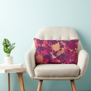 Paint Splatter - Abstract Modern Art Colourful Lumbar Cushion