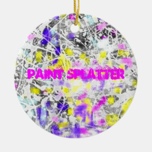 paint splatter and drip art ceramic tree decoration