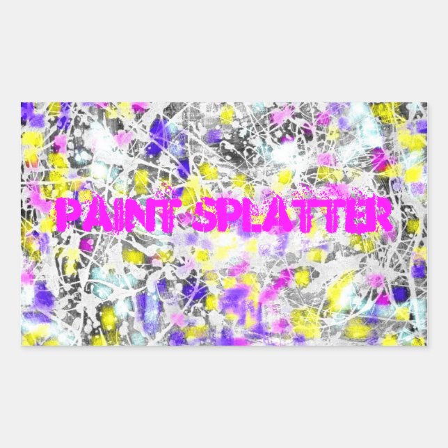 paint splatter and drip art rectangular sticker (Front)