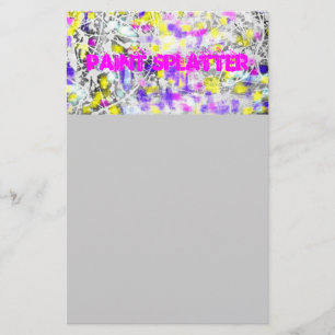 paint splatter and drip art stationery