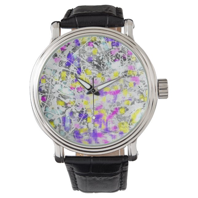 paint splatter and drip art watch (Front)