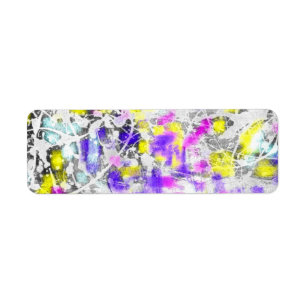paint splatter and drip return address label