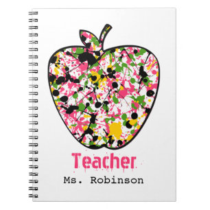 Paint Splatter Apple Teacher Notebook