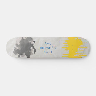 Paint splatter art design. Black and yellow combin Skateboard