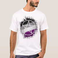 Paint Splatter Asexual Pride Pentacle Symbol