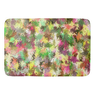 Paint Splatter Autumn Colour Leaves Abstract Bath Mat