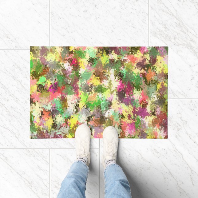 Paint Splatter Autumn Colour Leaves Abstract Doormat (Indoor)