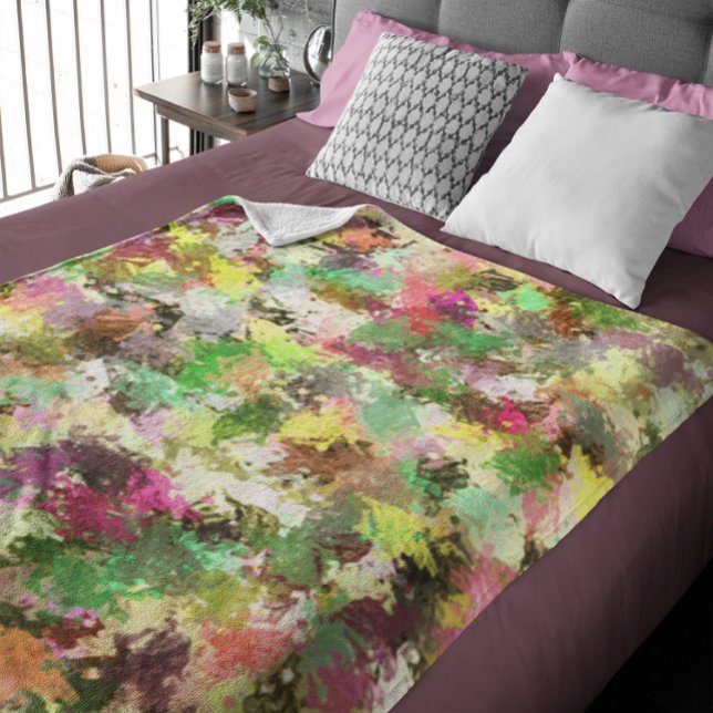 Paint Splatter Autumn Colour Leaves Abstract Fleece Blanket (Paint Splatter Autumn Color Leaves Abstract Fleece Blanket)