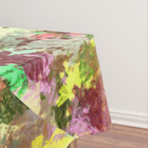 Paint Splatter Autumn Colour Leaves Abstract Tablecloth