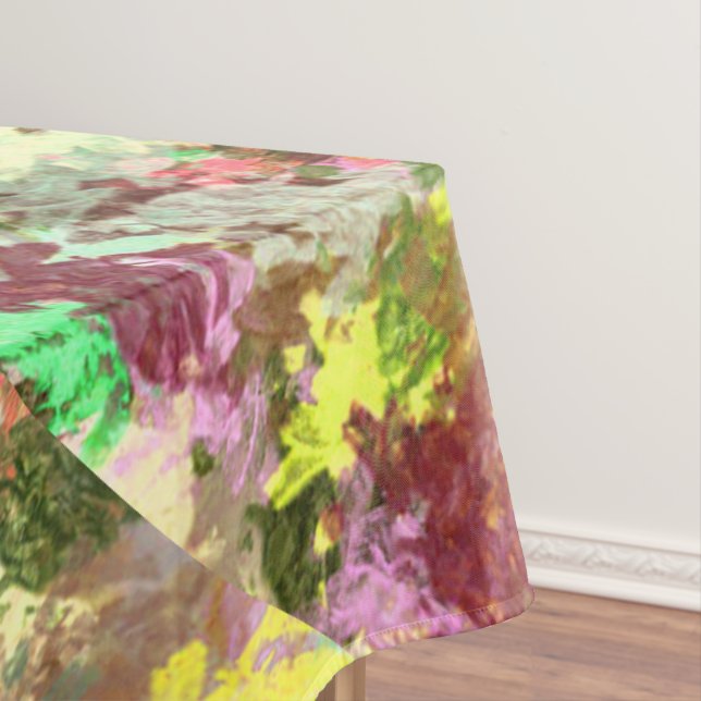 Paint Splatter Autumn Colour Leaves Abstract Tablecloth (In Situ)