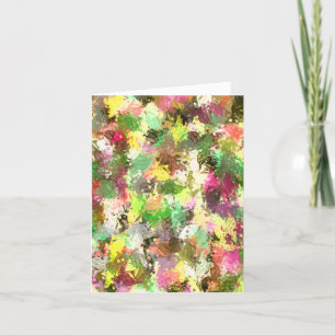Paint Splatter Autumn Colour Leaves Abstract Thank You Card