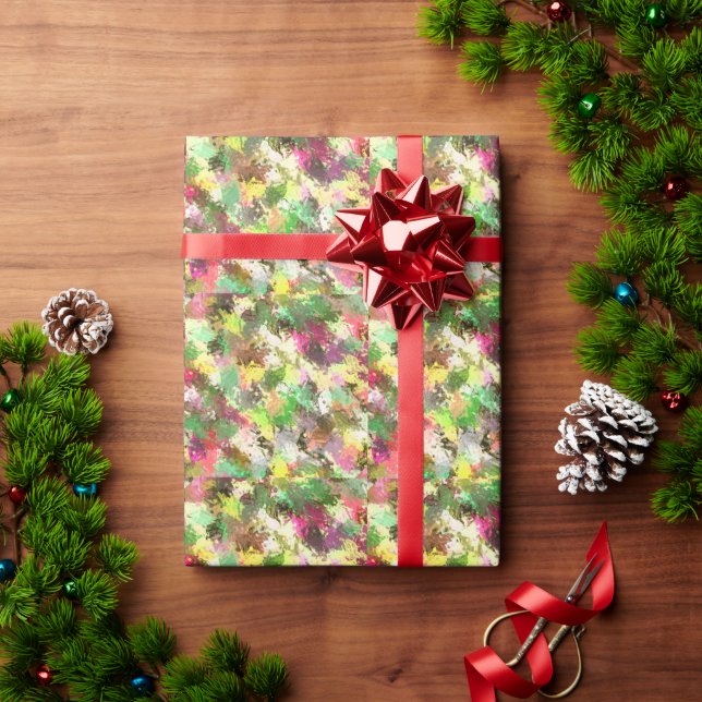 Paint Splatter Autumn Colour Leaves Abstract Wrapping Paper (Holiday Gift)