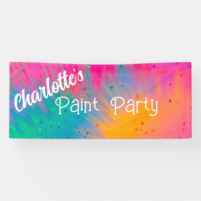 Paint Splatter Birthday Party Banner (Horizontal)