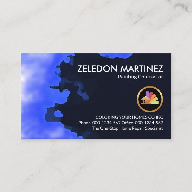 Paint Splatter Blotches Home Painting Business Card (Front)