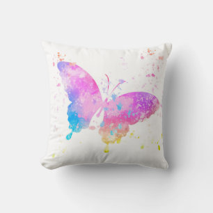 Paint Splatter Butterfly Cushion