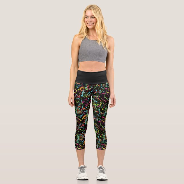Paint Splatter Capri Leggings (Front)
