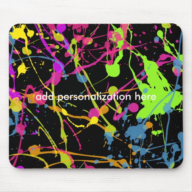 Paint Splatter Cool Art Artist Painter Mouse Pad (Front)