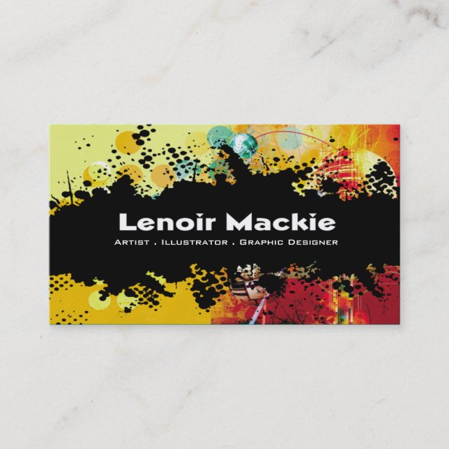 Paint Splatter custom designer business card (Front)