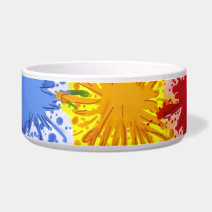 Paint splatter dog bowl