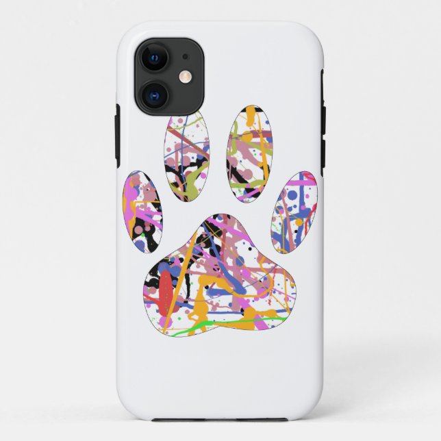 Paint Splatter Dog Paw Print Case-Mate iPhone Case (Back)