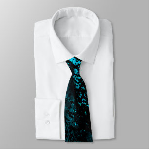 Paint Splatter Effect Blue & Black Tie