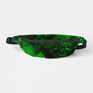 Paint Splatter Effect Green & Black Bum Bags