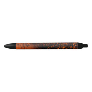Paint Splatter Effect Orange & Black  Ink Pen