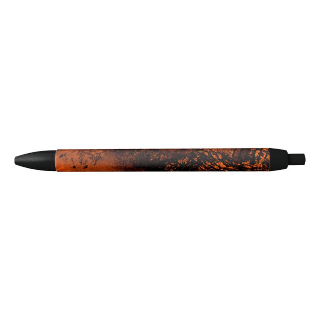 Paint Splatter Effect Orange & Black  Ink Pen (Front)