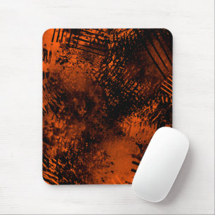 Paint Splatter effect Orange & Black Mouse Pad
