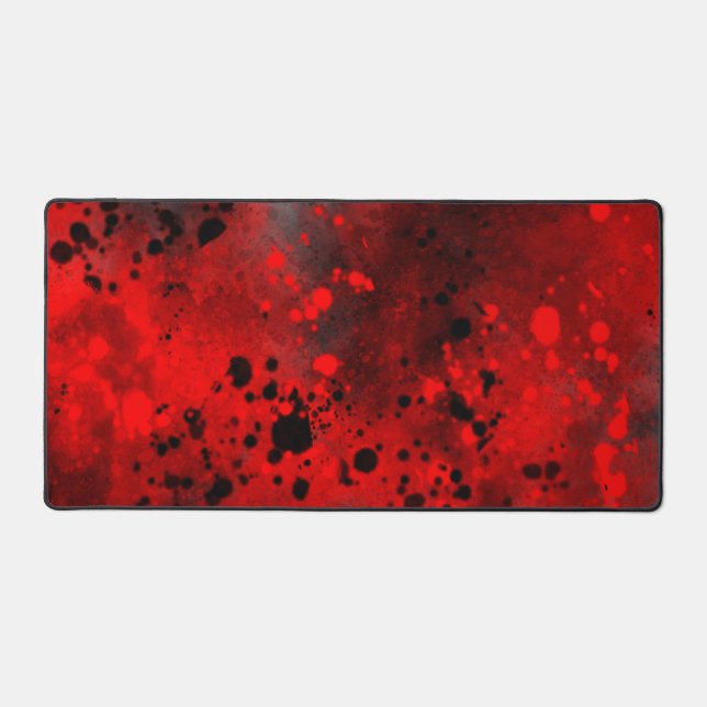Paint Splatter effect Red & Black   Desk Mat (Front)