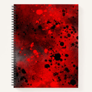 Paint Splatter Effect Red & Black Notebook