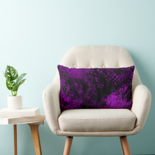 Paint Splatter effect Red & Purple Lumbar Cushion