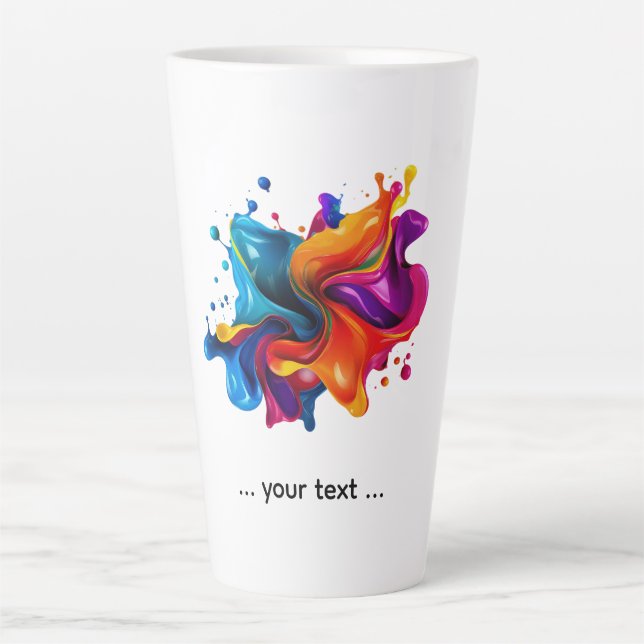 paint splatter explosion latte mug (Front)