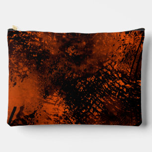 Paint Splatter Hatching Effect Orange & Black Accessory Pouch