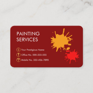 Paint Splatter Home Painting Painter Business Card