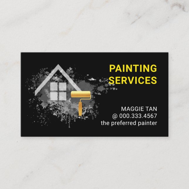 Paint Splatter Home Painting Service Business Card (Front)